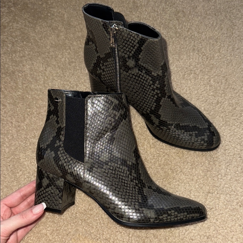 Calvin Klein Snakeskin Ankle Boots